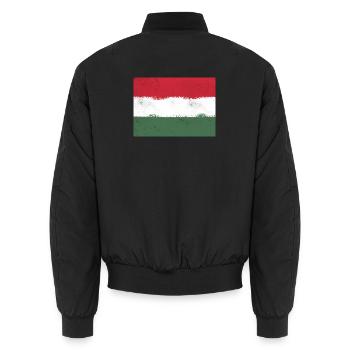 Drapeau de la Hongrie - Bomber unisexe - noir - Dos - AI Model Male 185 light (185cm)