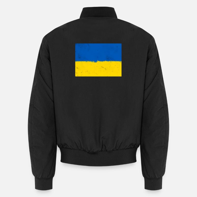 Flagge der Ukraine - Unisex Bomberjacke - Schwarz