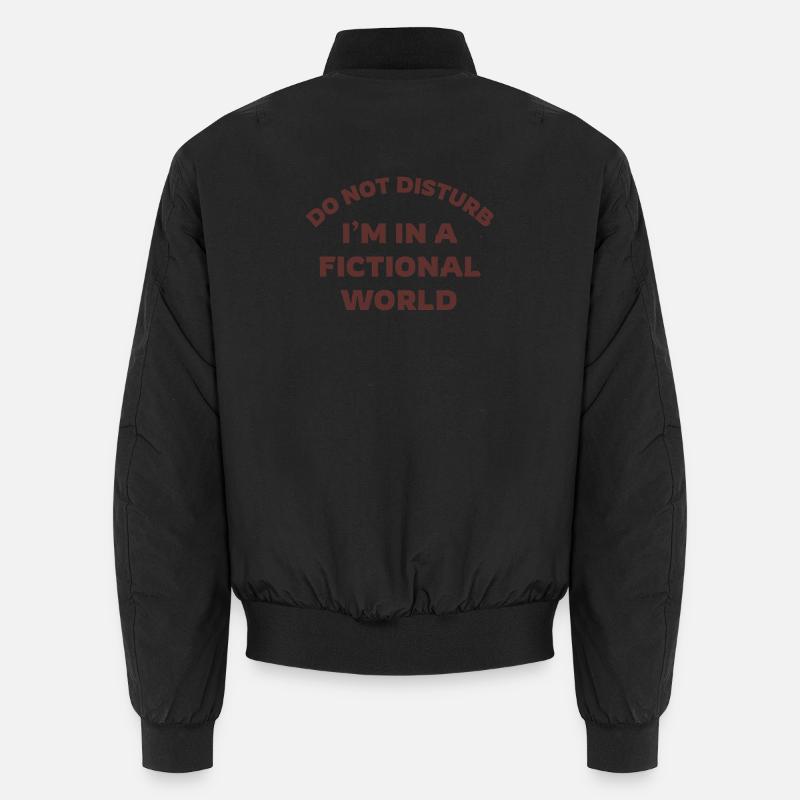 Fictional World Quote T-Shirt - Unisex Bomber Jacket - black