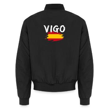 Vigo Spanien - Unisex Bomberjacke - Schwarz - Hinten - AI Model Male 185 light (185cm)