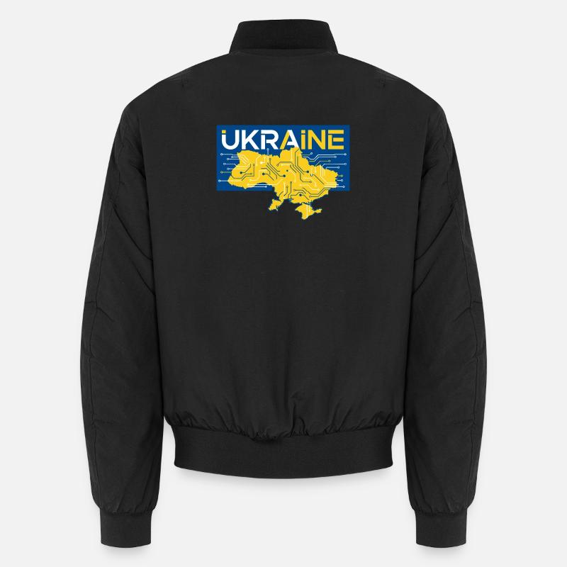 Circuit Ukraine Map - Unisex Bomber Jacket - black