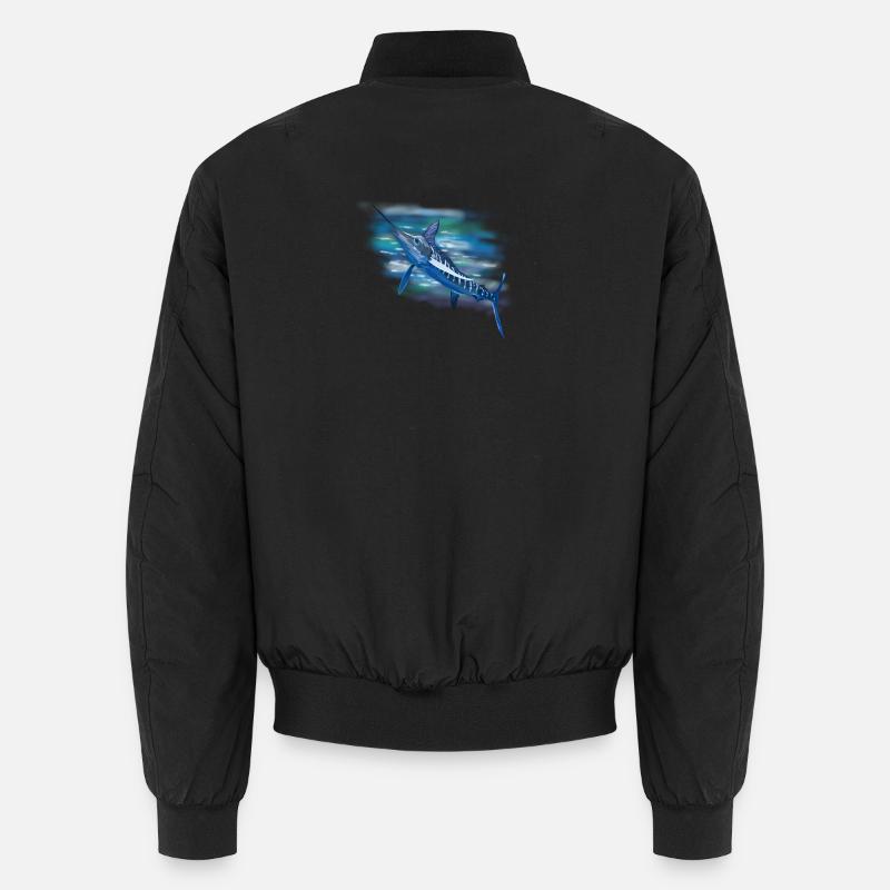 Marlin bleu à l’aquarelle Bomber unisexe