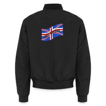 England Fahne - Unisex Bomberjacke - Schwarz - Hinten - AI Model Male 185 light (185cm)