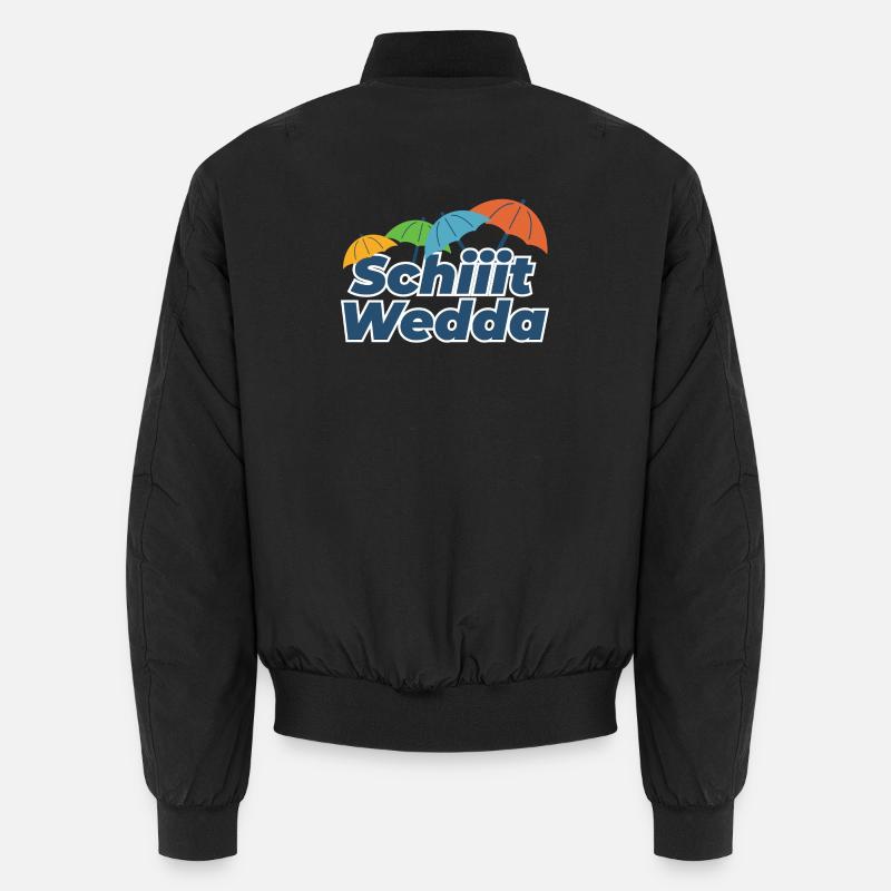 Farbige Regenschirme Comic Stil (Scheiß Wetter) - Unisex Bomberjacke - Schwarz