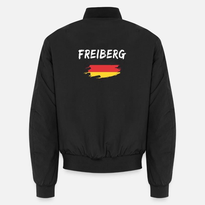 Freiberg Germany Flag - Unisex Bomber Jacket - black
