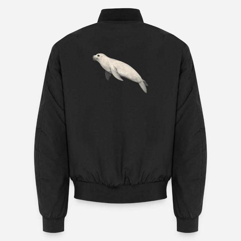 Geometric Seal - Unisex Bomber Jacket - black