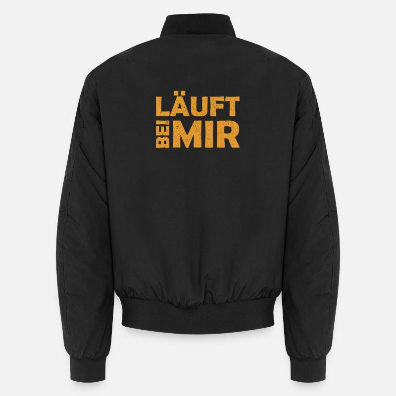 Läuft bei mir - Cooler Spruch - Laufen Unisex Bomberjacke