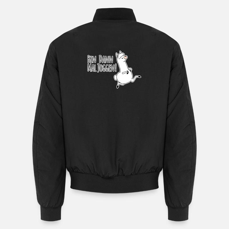 Bin dann mal joggen! Im Lama Style! Bis dann! Unisex Bomberjacke