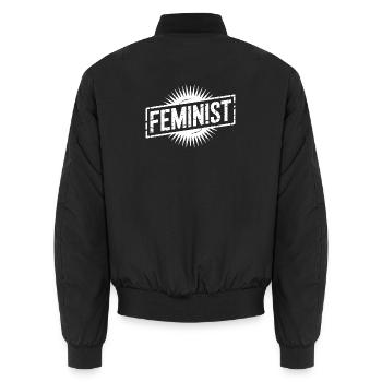 Féministe - T-shirt Logo Féminisme - Bomber unisexe - noir - Dos - AI Model Male 185 light (185cm)