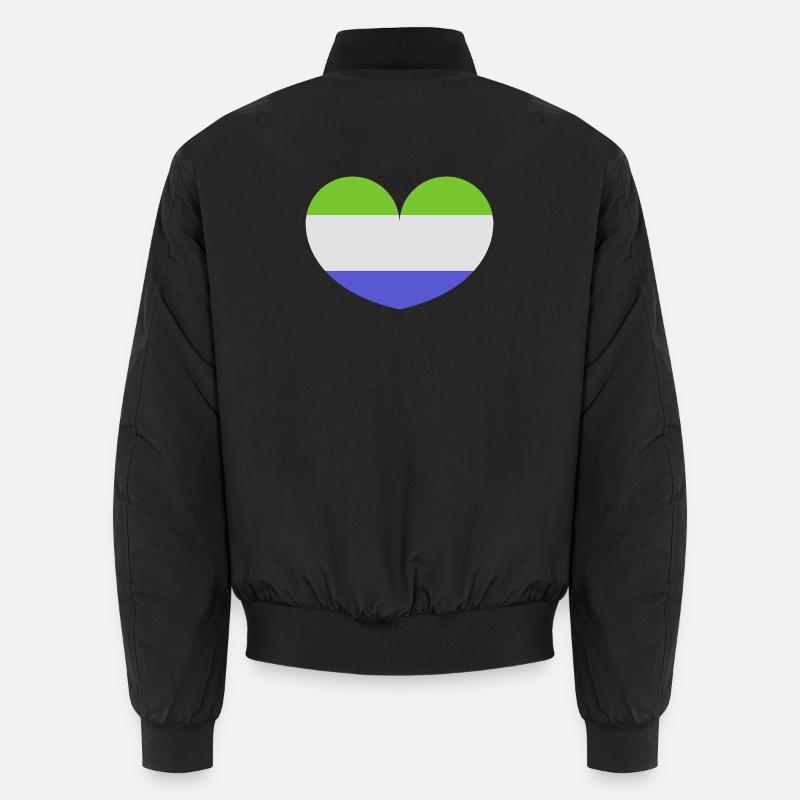 Sierra Leone heart flag - Unisex Bomber Jacket - black