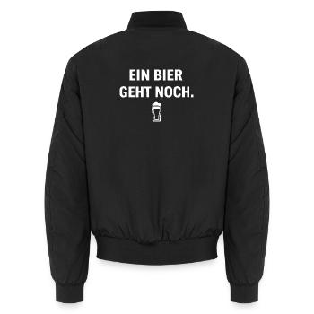 A beer is still possible. - Unisex Bomber Jacket - black - Back - AI Model Male 185 light (185cm)