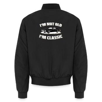 Je ne suis pas vieux, je suis classique - Bomber unisexe - noir - Dos - AI Model Male 185 light (185cm)