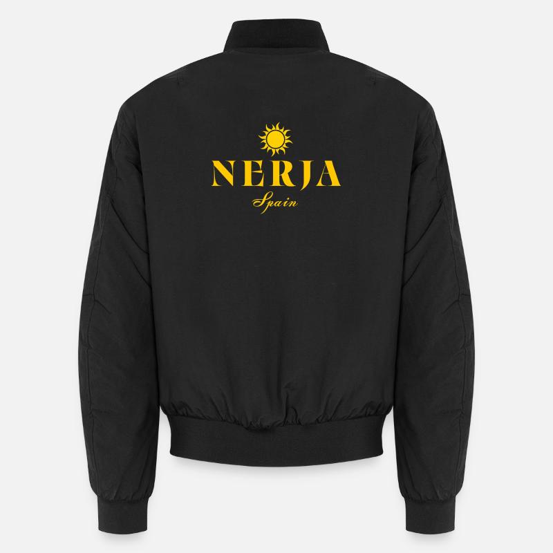 Nerja Sun Spain Logo - Unisex Bomber Jacket - black