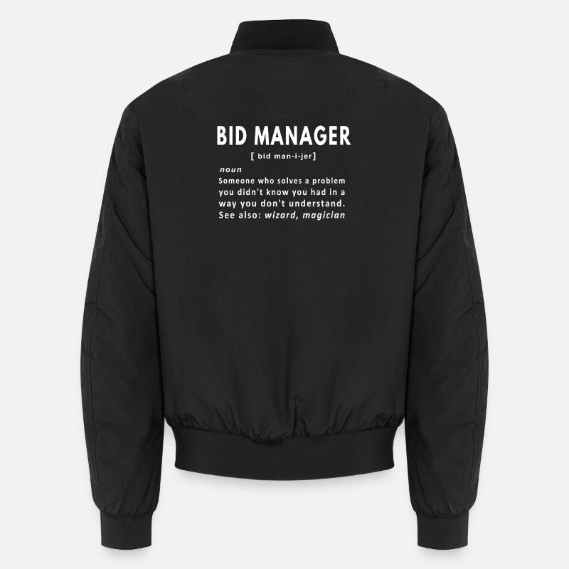Definition von Bid Manager lustiger Substantiv Unisex Bomberjacke