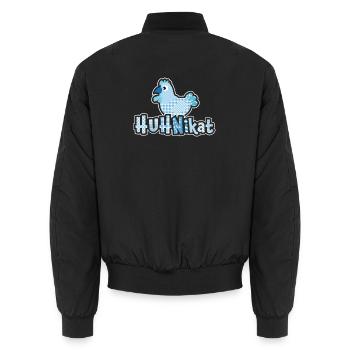 HUHNikat Hühner Fans -  Hahn - Gockel - Bio - Unisex Bomberjacke - Schwarz - Hinten - AI Model Male 185 light (185cm)