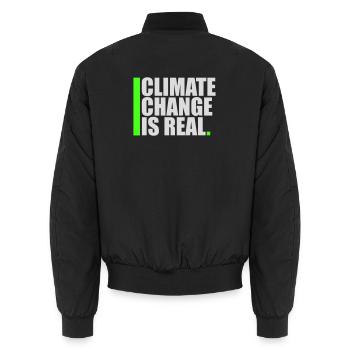 Climate Change Is Real Climate Change Science - Unisex Bomber Jacket - black - Back - AI Model Male 185 light (185cm)