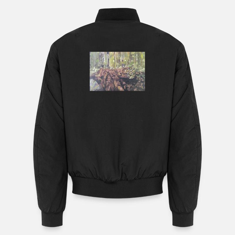 Baumstämme im Wald – eine impressionistische Landschaft Unisex Bomberjacke