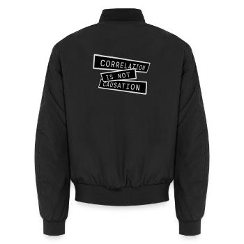 La corrélation n’est pas la causalité : la science des nerds - Bomber unisexe - noir - Dos - AI Model Male 185 light (185cm)