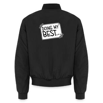 Je fais mon meilleur dicton motivant honnête et drôle - Bomber unisexe - noir - Dos - AI Model Male 185 light (185cm)