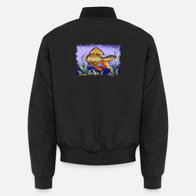 fish - Unisex Bomber Jacket - black
