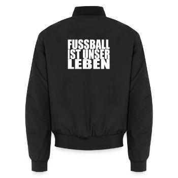 Fussball ist unser Leben - Unisex Bomberjacke - Schwarz - Hinten - AI Model Male 185 light (185cm)