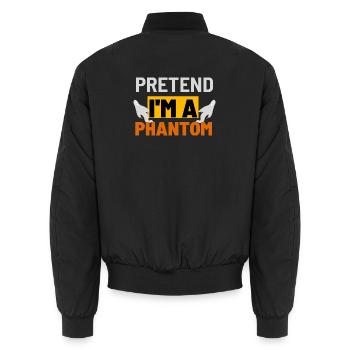 Tu so, als wäre ich ein Phantom Graphic - Unisex Bomberjacke - Schwarz - Hinten - AI Model Male 185 light (185cm)