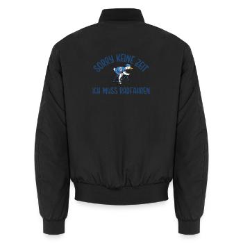 Radfahrer Gans Muss zum Radfahren - Unisex Bomberjacke - Schwarz - Hinten - AI Model Male 185 light (185cm)