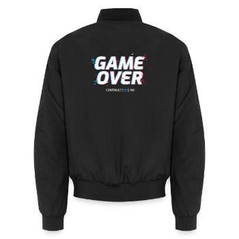 Game Over: Retro Arcade Glitch - Unisex Bomberjacke - Schwarz - Hinten - AI Model Male 185 light (185cm)