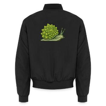 Romanesco-Schnecke - Unisex Bomberjacke - Schwarz - Hinten - AI Model Male 185 light (185cm)