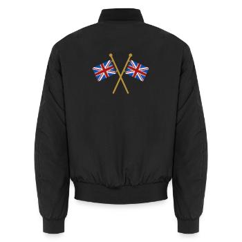 Flagge Großbritanniens - Unisex Bomberjacke - Schwarz - Hinten - AI Model Male 185 light (185cm)