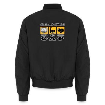 Camping apéro pétanque flex - Bomber unisexe - noir - Dos - AI Model Male 185 light (185cm)