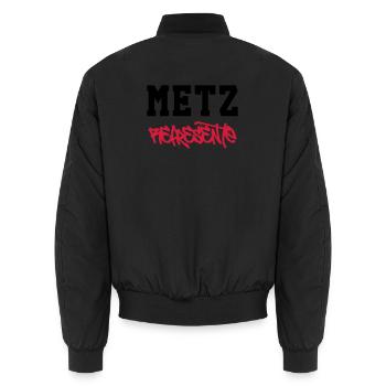 Metz Vertretungen! - Unisex Bomberjacke - Schwarz - Hinten - AI Model Male 185 light (185cm)
