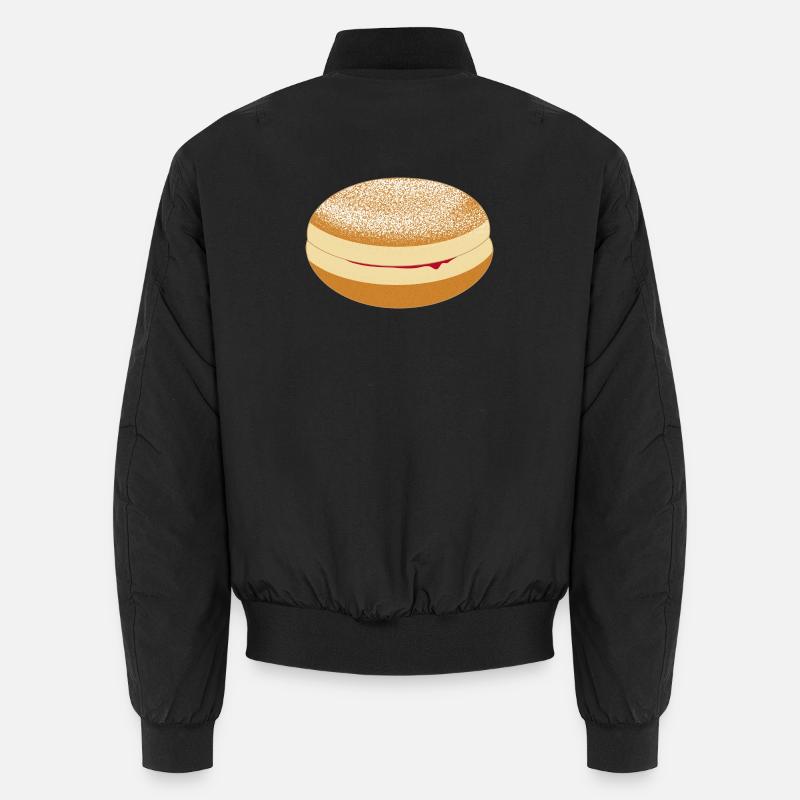 Mardi Gras donuts with powdered sugar and jam Unisex Bomber Jacket