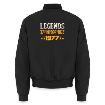 1977er Retro Gewinner Design - Unisex Bomberjacke - Schwarz - Hinten - AI Model Male 185 light (185cm)