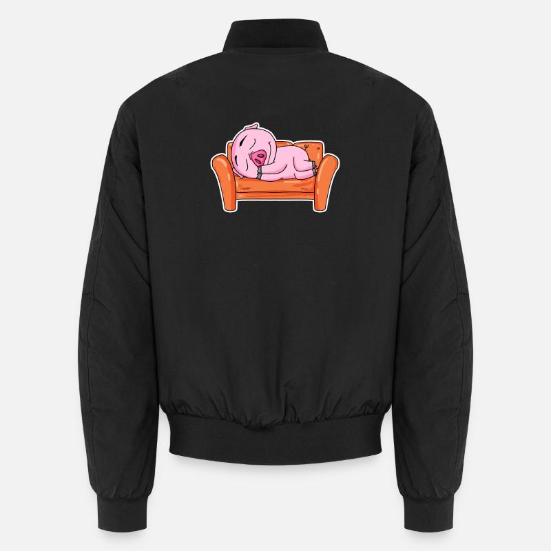 Pig NIedlich sleep sleep - Unisex Bomber Jacket - black