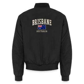 Brisbane Australien Vintage Flag Design - Unisex Bomberjacke - Schwarz - Hinten - AI Model Male 185 light (185cm)
