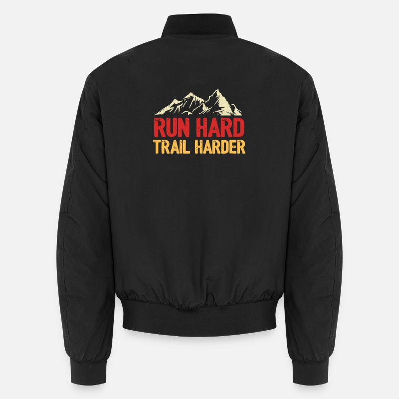 Laufen Sie hart. Härterer Trail. - Unisex Bomberjacke - Schwarz