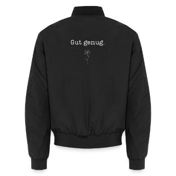 Blume One Line Zeichnung Gut genug - Unisex Bomberjacke - Schwarz - Hinten - AI Model Male 185 light (185cm)