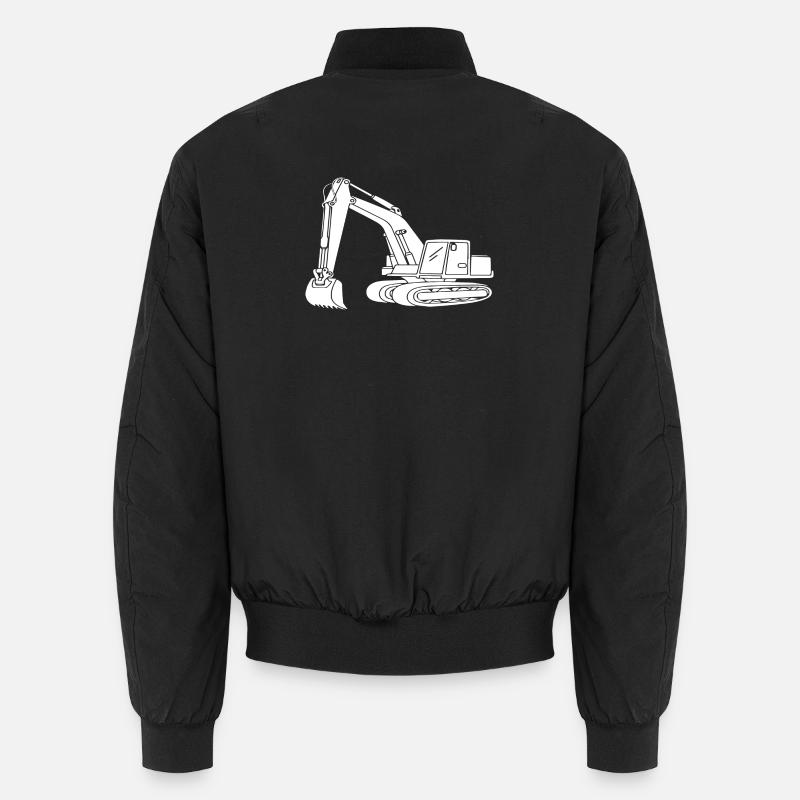 Excavator Driver Silhouette Design - For Unisex Bomber Jacket