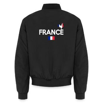 Coq Tricolore Illustration pour Passionnés - Bomber unisexe - noir - Dos - AI Model Male 185 light (185cm)