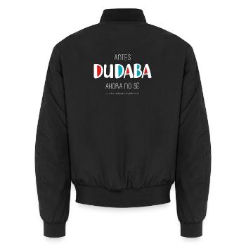 Früher habe ich gezweifelt (dunkel) - Unisex Bomberjacke - Schwarz - Hinten - AI Model Male 185 light (185cm)