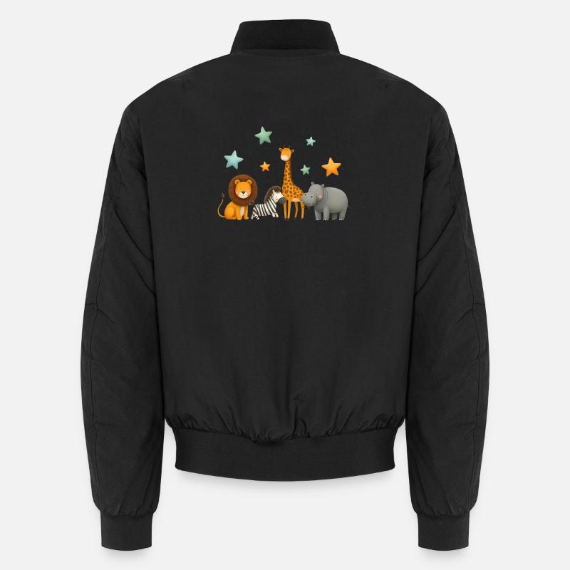 African Animals - Unisex Bomber Jacket - black