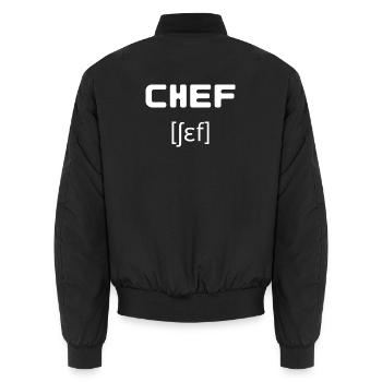 Chef - Chef - Chef - Chef - Chef amateur - Bomber unisexe - noir - Dos - AI Model Male 185 light (185cm)