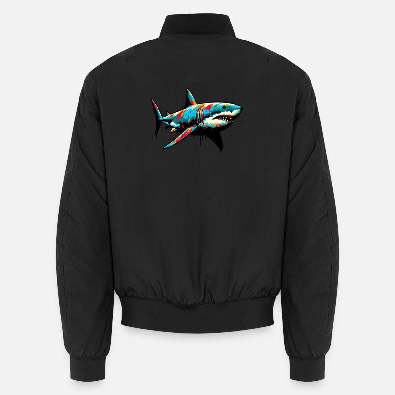 Shark - Unisex Bomber Jacket - black