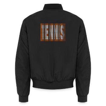 Tennis Grafik Tennis Art Shirt - Unisex Bomberjacke - Schwarz - Hinten - AI Model Male 185 light (185cm)