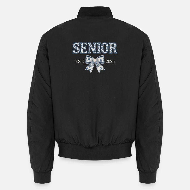 Senior Est 2025 Floral Bow Graduating Class Unisex Bomber Jacket