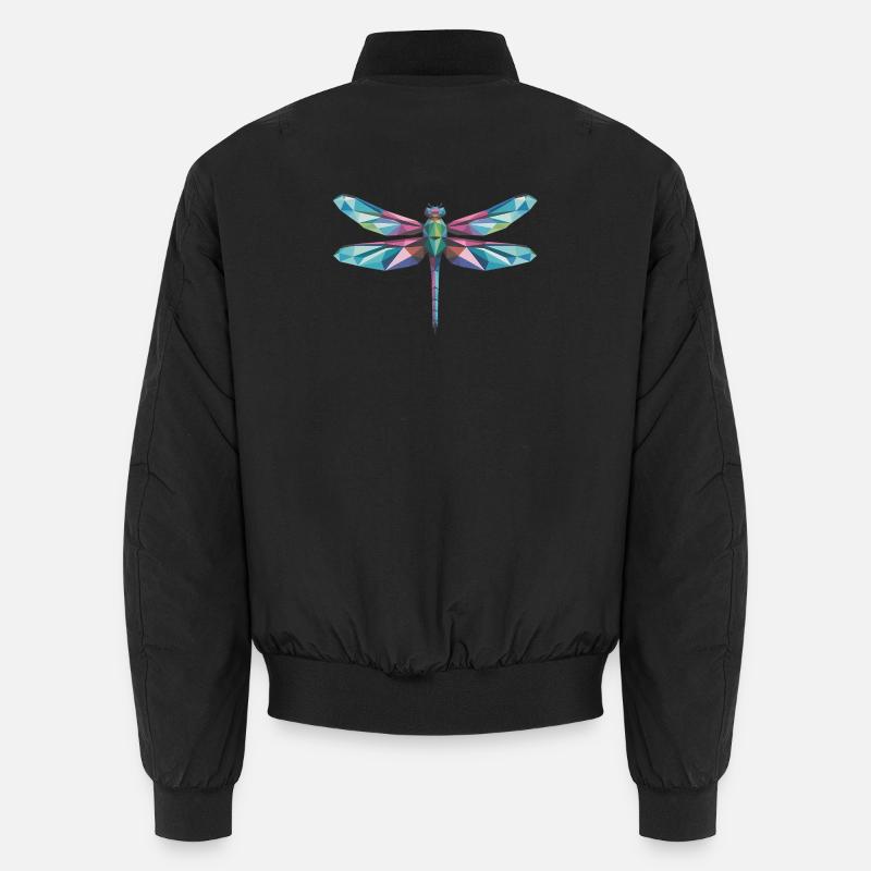 Dragonfly - Cooles Low-Poly-Logo Unisex Bomberjacke