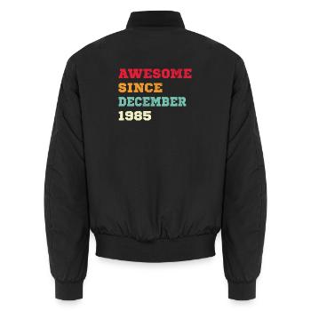 1985 Dezember Vintage Geburtstagsgeschenk - Unisex Bomberjacke - Schwarz - Hinten - AI Model Male 185 light (185cm)