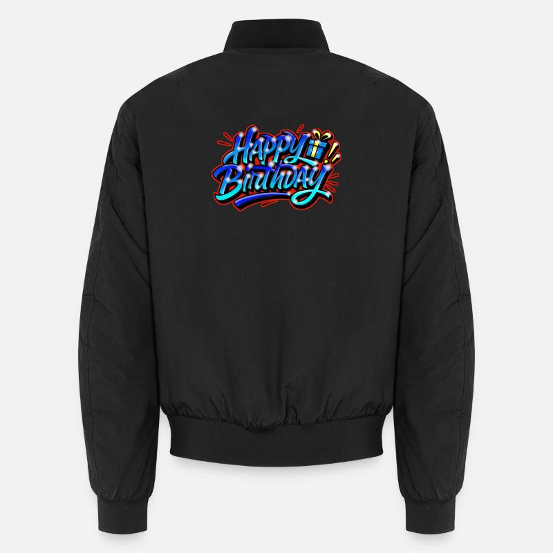 Happy Birthday Graffiti BLUE RED Unisex Bomber Jacket