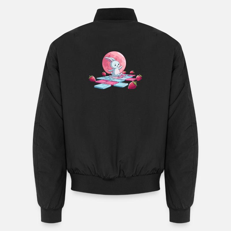 Hoppelpfad am rosa Mond - Unisex Bomberjacke - Schwarz